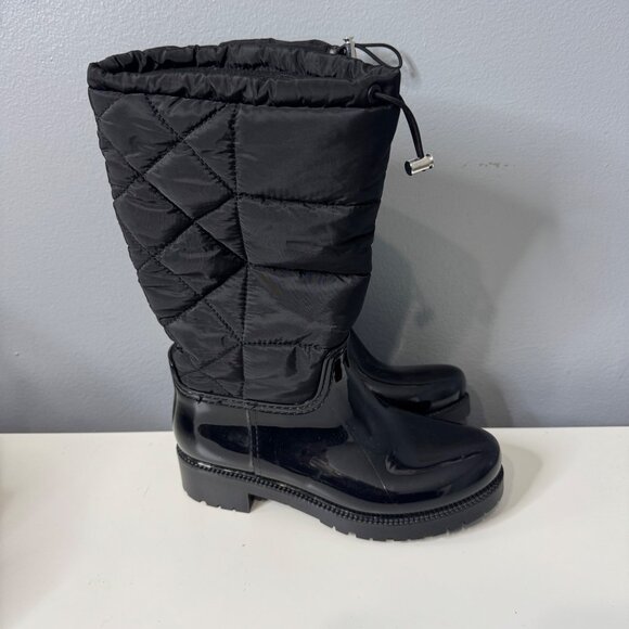 MARC FISHER black triumph quilted rain boots size 7 - Picture 3 of 7